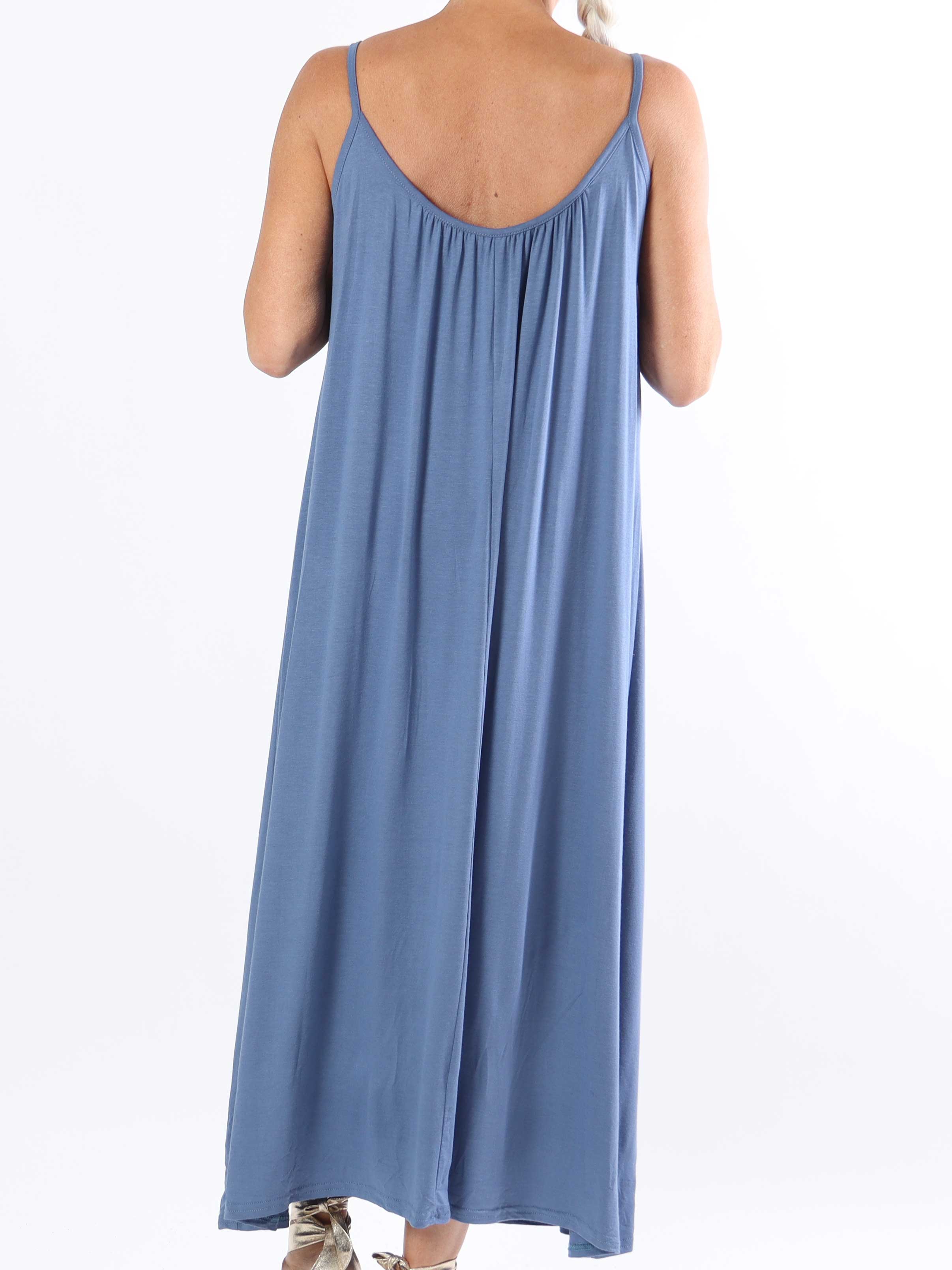 Olivia - Lång plus size-klänning med band i viskos